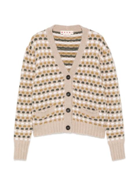 Marni geometric-pattern V-neck cardigan