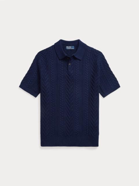 Polo Ralph Lauren Aran-Knit Cotton Polo Sweater