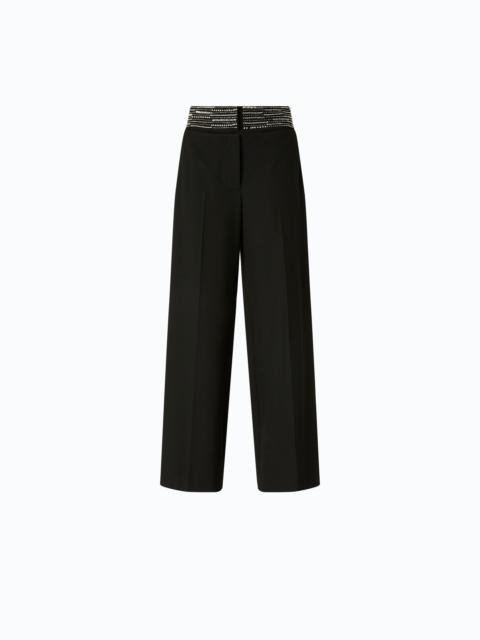 PINKO PALAZZO TROUSERS WITH JEWEL WAIST