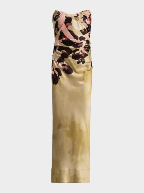 Acler Bowers Floral Satin Maxi Dress
