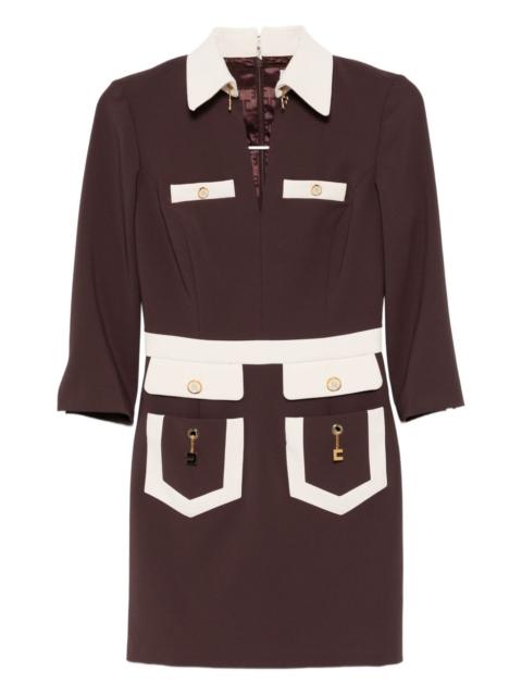 ELISABETTA FRANCHI colour-block crepe dress