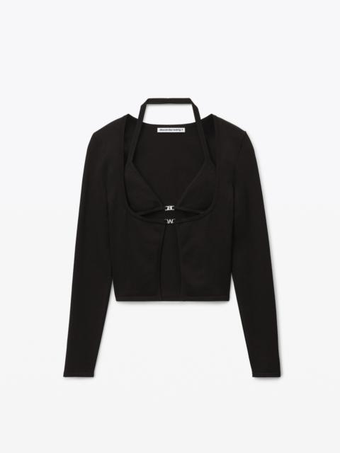 Alexander Wang BIKINI CARDIGAN IN STRETCH VISCOSE KNIT