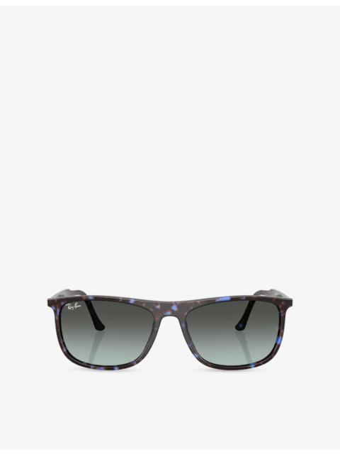 Ray-Ban RB2216 Rectangle-Frame Acetate Sunglasses