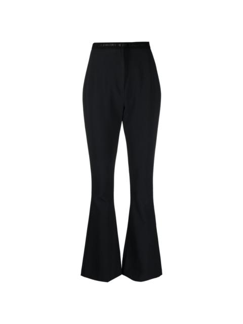 VERSACE JEANS COUTURE high-waist logo-print strap trousers