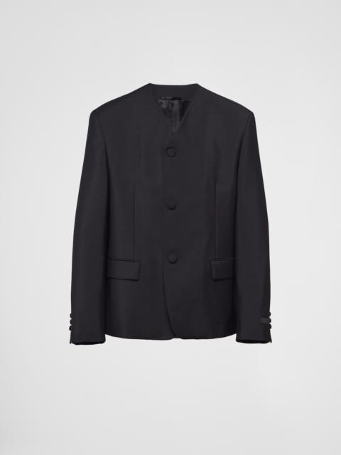 Single-breasted mohair wool jacket