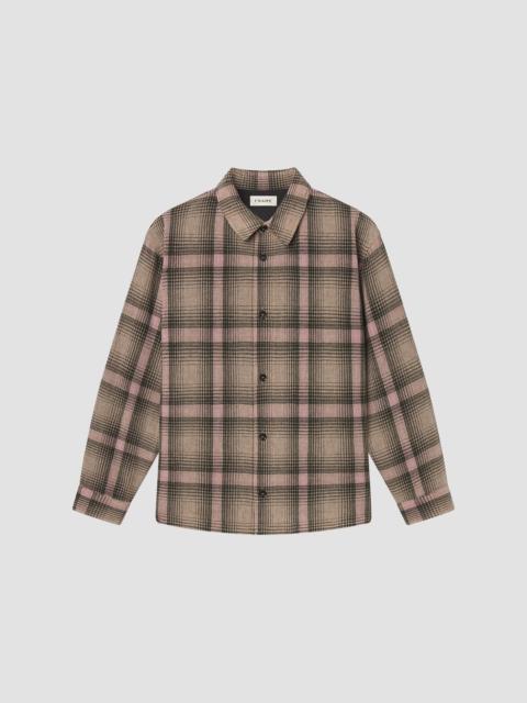 FRAME Men's Plaid Wool-Blend Overshirt - Warm Mauve Plaid
