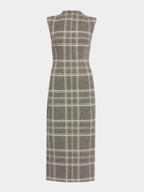 RAMY BROOK Georgia Sleeveless Plaid Mock-Neck Midi Dress