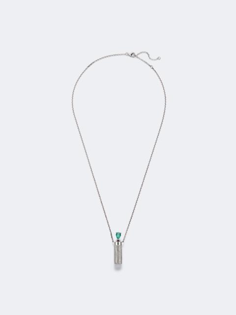 Yvonne Léon Petit Vase Plumetis and Bouchon 9kt gold pendant necklace with turquoise and diamonds