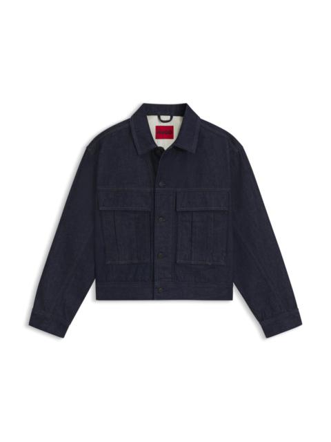 HUGO RELAXED-FIT JACKET IN BLUE JAPANESE RIGID DENIM