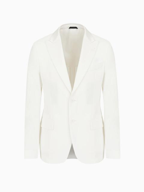GIORGIO ARMANI Upton line single-breasted tuxedo jacket in linen canvas