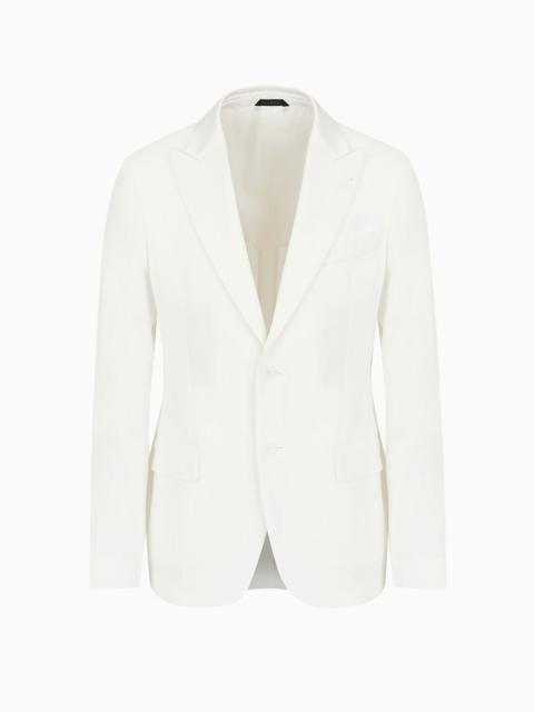 Upton line single-breasted tuxedo jacket in linen canvas