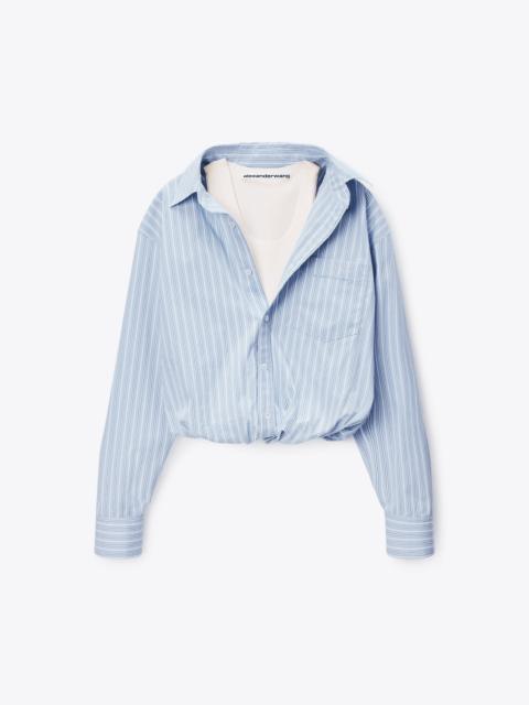 Alexander Wang gathered striped shirt with layered tank