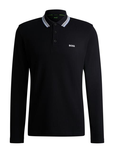 BOSS LONG-SLEEVED POLO SHIRT IN COTTON PIQUÉ