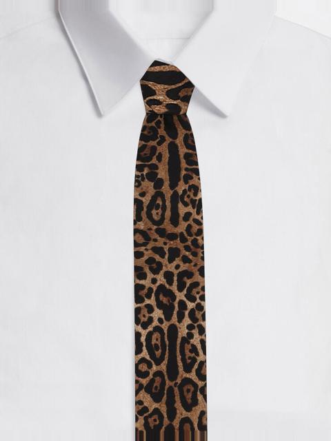 Dolce & Gabbana 6-cm blade tie in leopard-print silk twill