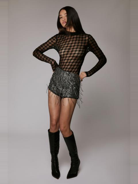 BARDOT Adoni Mesh Bodysuit In Black