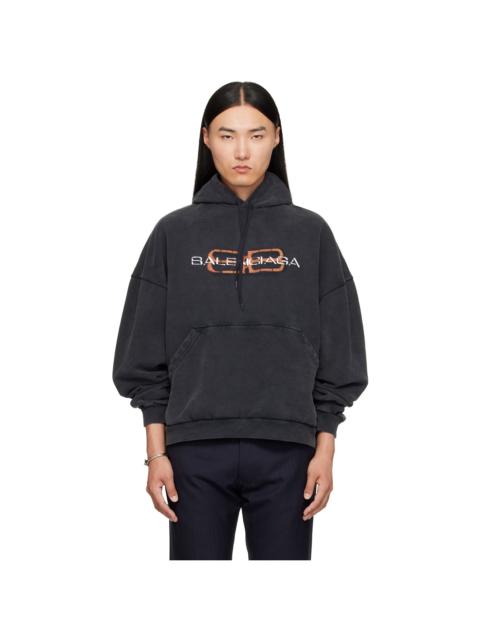 BALENCIAGA Black BB Stencil Hoodie