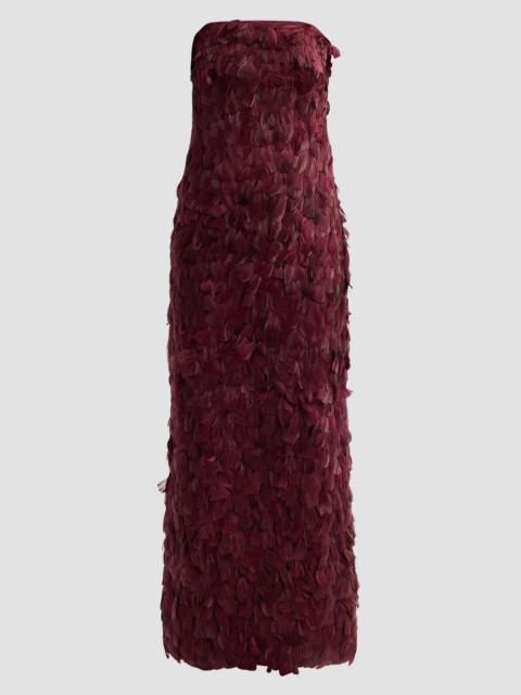 SIMKHAI Women's Malvina Feather Strapless Gown - Fig