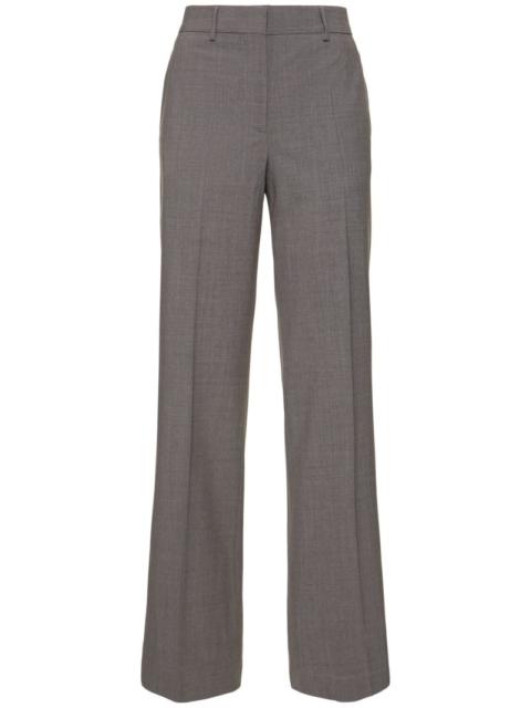 Wool blend tailored flared pants