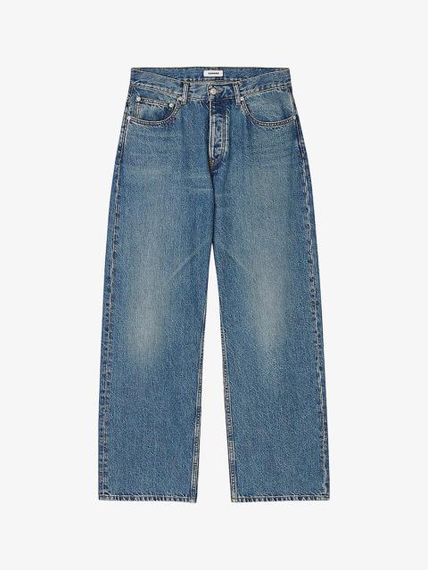 Sandro Faded-wash straight-leg relaxed-fit jeans
