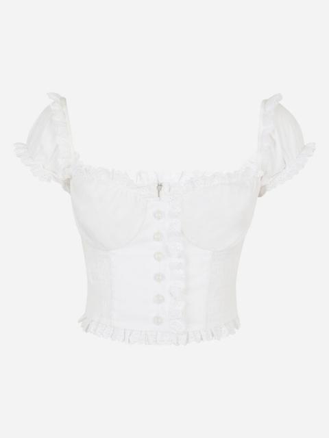 Dolce & Gabbana Poplin top with ruched details