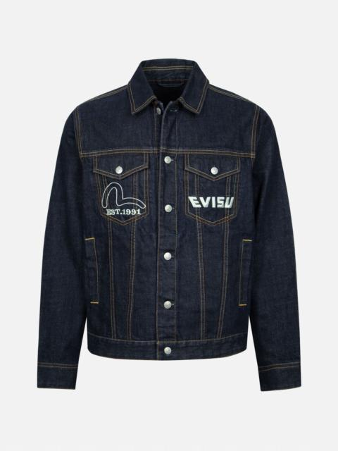 EVISU MONOGRAM DAICOCK REGULAR FIT DENIM JACKET