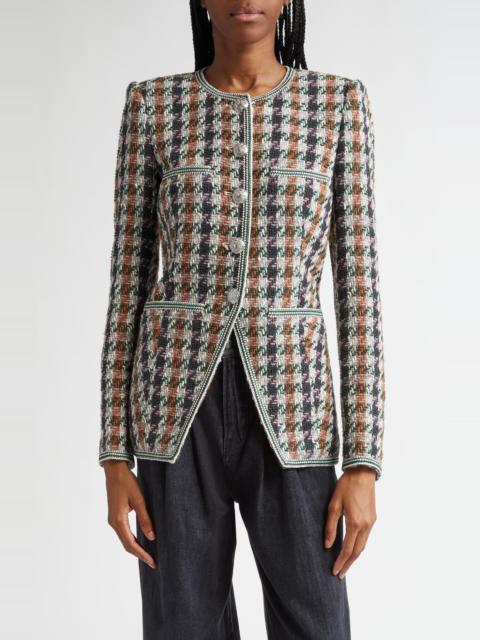 Veronica Beard Alessia Cotton Blend Tweed Jacket in Light Forest Multi at Nordstrom