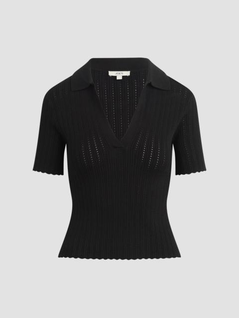 Joe's Jeans Women's The Jess Pointelle Polo Shirt - Black