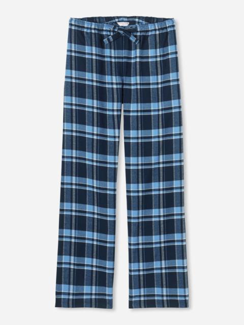 Derek Rose Women's Lounge Trousers Kelburn 22 Brushed Cotton Navy