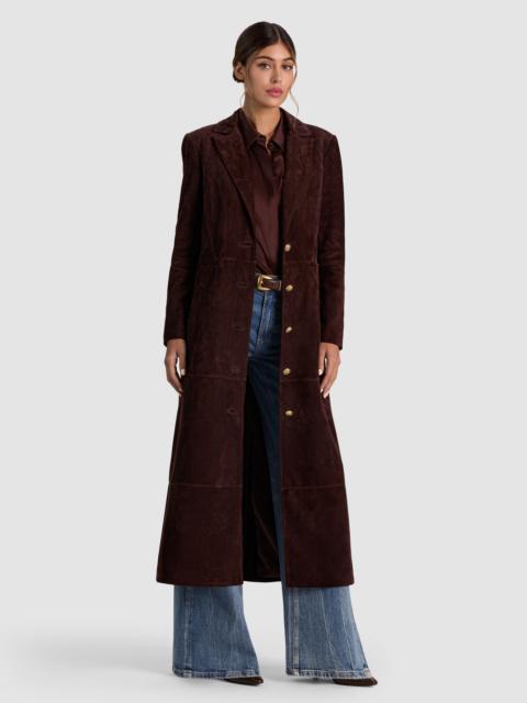Alice + Olivia IRVIN SUEDE SLIM MAXI BLAZER