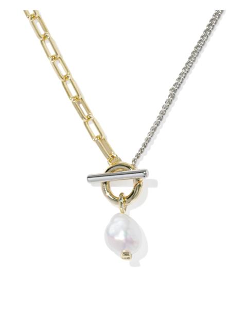 KENDRA SCOTT Leighton Convertible Mixed Metal Pearl Chain Necklace