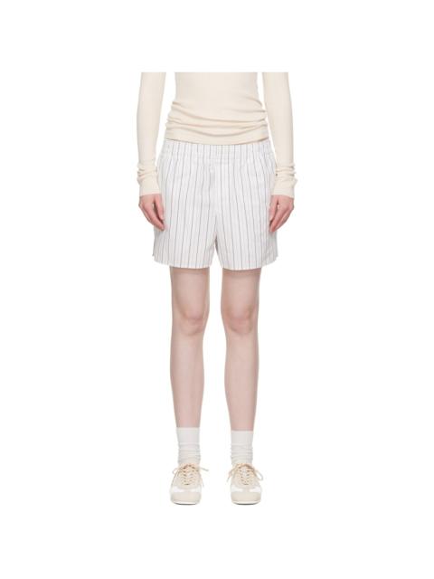 AMI Paris White Cotton Elasticated Shorts
