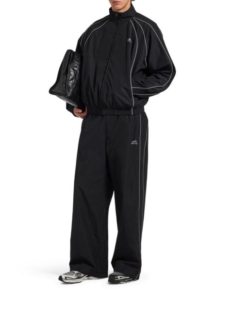 BALENCIAGA BLACK TECHNICAL COTTON POPLIN TRACKSUIT TROUSERS