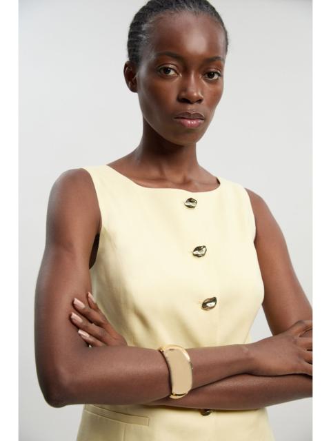 KAREN MILLEN Tailored Linen Statement Button Front Waistcoat