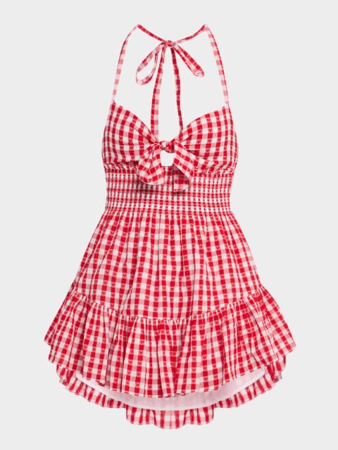 LoveShackFancy Trishelle Gingham Mini Dress