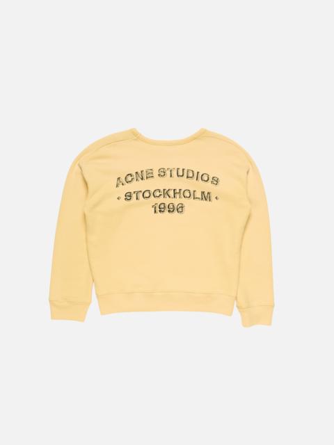 Acne Studios Washed logo sweatshirt - Light yellow