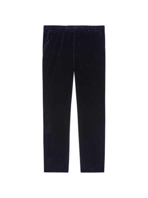 mid-rise tailored velvet trousers