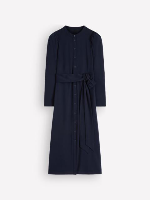 BODEN Honor Column Jersey Midi Dress-Navy