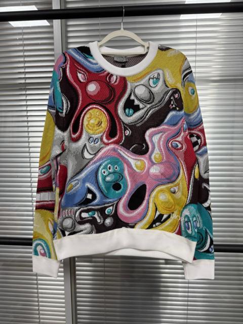 Dior Dior Kenny Scharf Embroidered Letter Knit Sweater