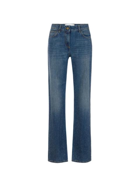 ELISABETTA FRANCHI palazzo jeans with rhinestones