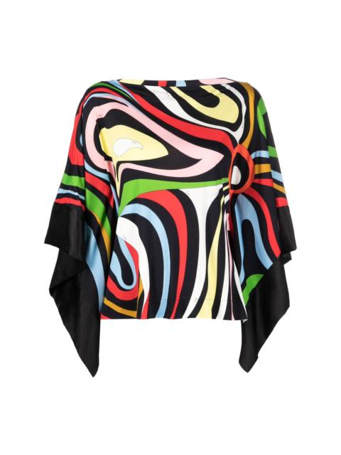 Marmo-print kaftan top