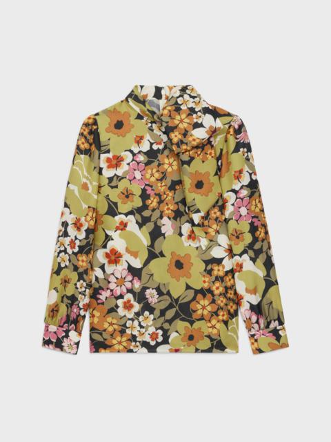 CELINE lavalliere blouse with bow in silk organza