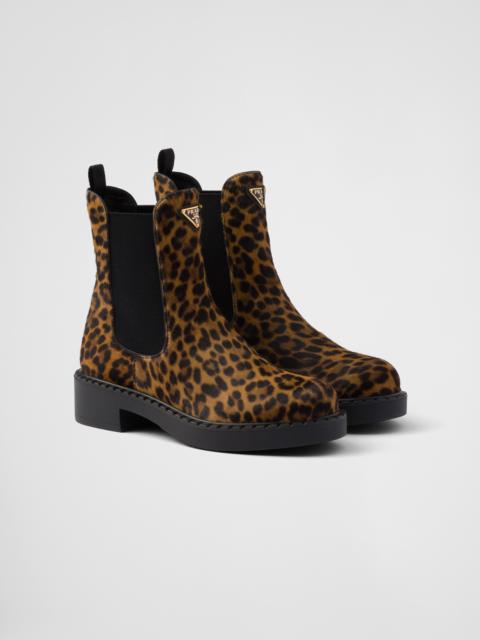 Prada Printed leather Chelsea boots