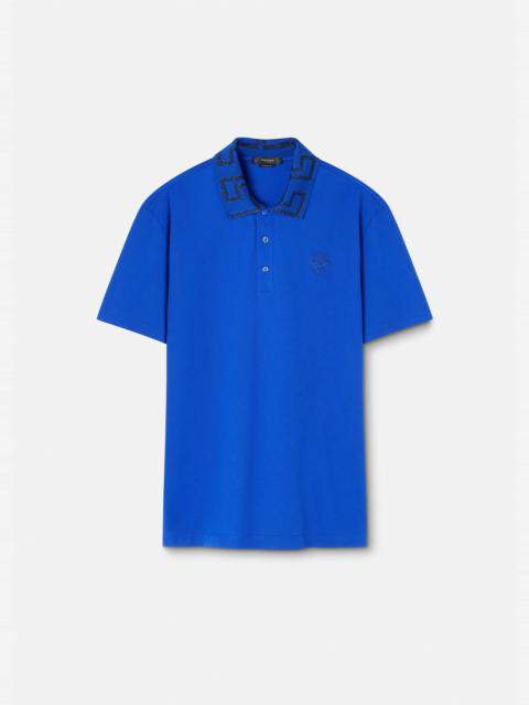 VERSACE Greca Short-Sleeved Polo Shirt