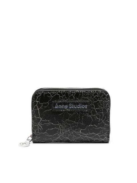 Acne Studios logo-patch cracked leather wallet