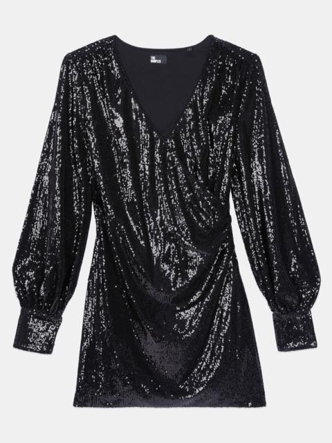 The Kooples SHORT BLACK SEQUIN DRESS