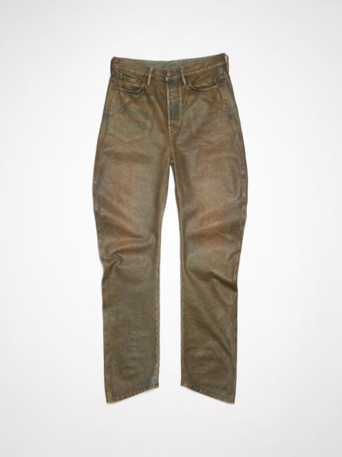 Relaxed fit coated jeans - Blue/beige