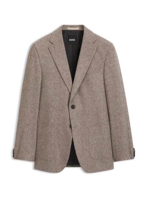 BOSS HERRINGBONE SLIM-FIT BLAZER IN A RICH WOOL BLEND