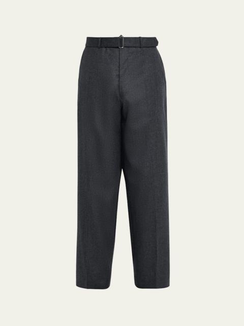 OFFICINE GÉNÉRALE Men's Dark Grey Flannel Nash Pants