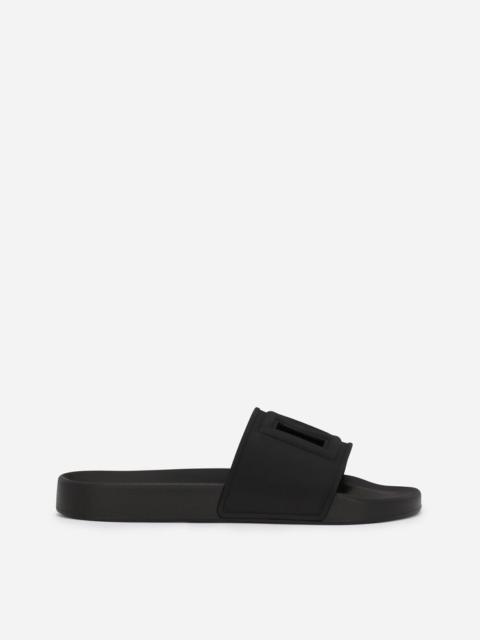 Dolce & Gabbana Rubber beachwear sliders with DG logo