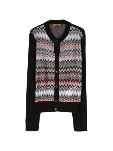 zigzag button-up cardigan